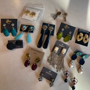 Large lot of costume jewelry earrings Chico’s Anne Klein etc